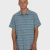 All Day Stripe Kurzarm-Hemd aus Wolle All Day Stripe Kurzarm-Hemd aus Wolle
