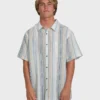 All Day Stripe Kurzarm-Hemd aus Wolle All Day Stripe Kurzarm-Hemd aus Wolle