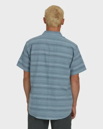 All Day Stripe Kurzarm-Hemd aus Wolle