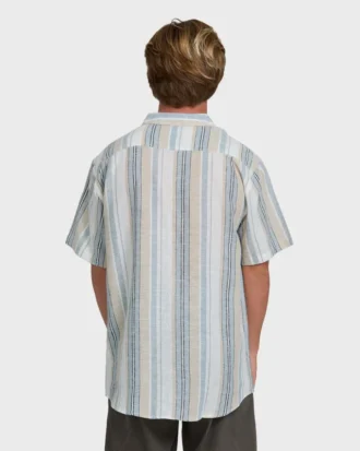 All Day Stripe Kurzarm-Hemd aus Wolle