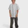 All Day Stripe Kurzarm-Hemd aus Wolle All Day Stripe Kurzarm-Hemd aus Wolle