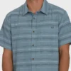 All Day Stripe Kurzarm-Hemd aus Wolle All Day Stripe Kurzarm-Hemd aus Wolle