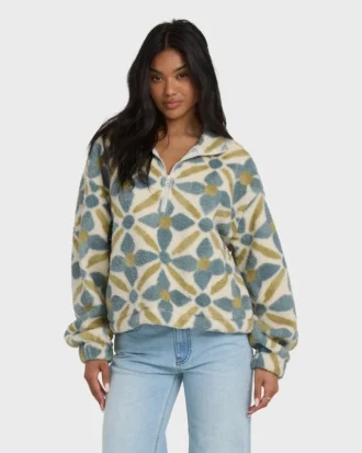 All the Time Sherpa Sweatshirt mit halbem Reißverschluss
