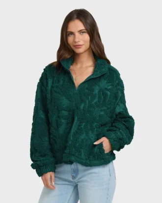 All the Time Sherpa Sweatshirt mit halbem Reißverschluss