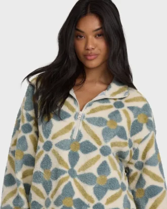 All the Time Sherpa Sweatshirt mit halbem Reißverschluss