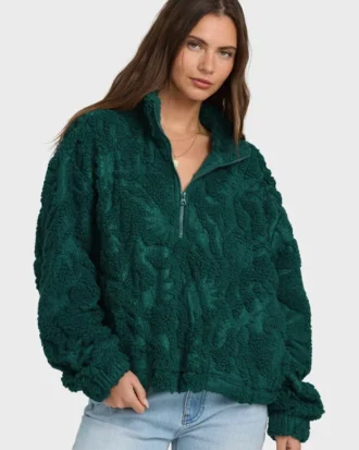 All the Time Sherpa Sweatshirt mit halbem Reißverschluss