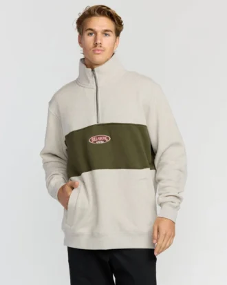 Bad Dog Sweatshirt mit 3/4-Reißverschluss und Stehkragen
