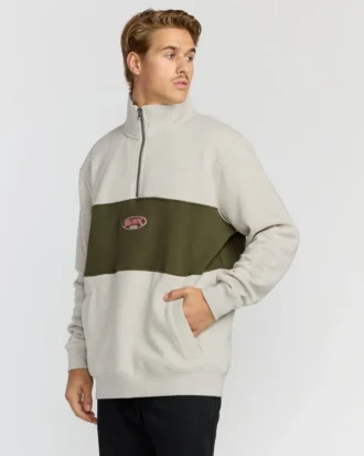 Bad Dog Sweatshirt mit 3/4-Reißverschluss und Stehkragen