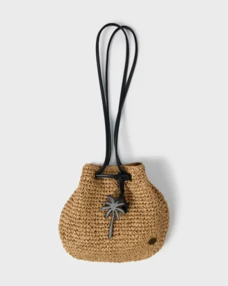 Date Palm Crossbody Mini-Strohtasche