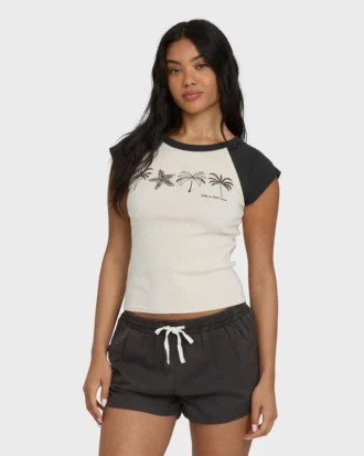 Des Tropic Kurzarm-Raglan-Oberteil mit Shorts