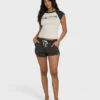 Des Tropic Kurzarm-Raglan-Oberteil mit Shorts