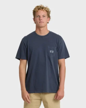 Essential Pocket Wave Washed Premium Kurzarm-Shorts-T-Shirt