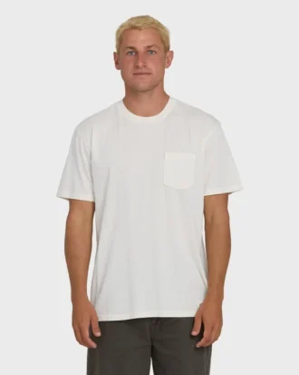 Essential Wave Washed Premium-Shorts-T-Shirt mit kurzen Ärmeln und Tasche
