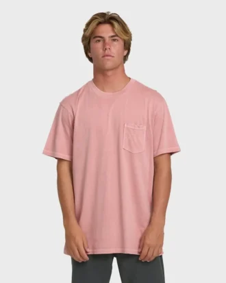 Essential Wave Washed Premium-Shorts-T-Shirt mit kurzen Ärmeln und Tasche