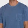 Essential Wave Washed Premium-Shorts-T-Shirt mit kurzen Ärmeln und Tasche