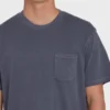 Essential Wave Washed Premium-Shorts-T-Shirt mit kurzen Ärmeln und Tasche