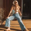 Free Fall Denim-Hose mit hoher Taille Free Fall Denim-Hose mit hoher Taille