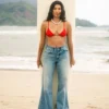 Free Fall Denim-Hose mit hoher Taille und ausgestelltem Bein
