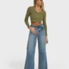 Free Fall Denim-Hose mit hoher Taille und ausgestelltem Bein