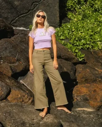 Free Fall Twillhose mit hoher Taille
