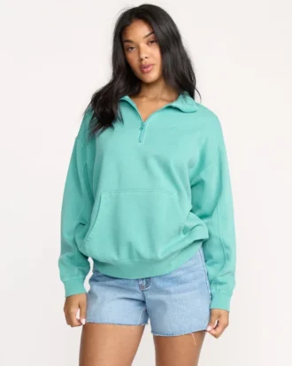Hula Sweatshirt mit halbem Reißverschluss
