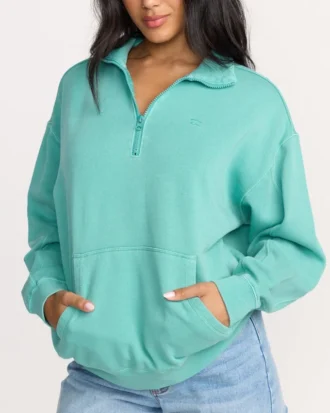 Hula Sweatshirt mit halbem Reißverschluss