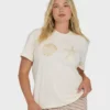 „In Front of Me“ Kurzarm-Strick-T-Shirt