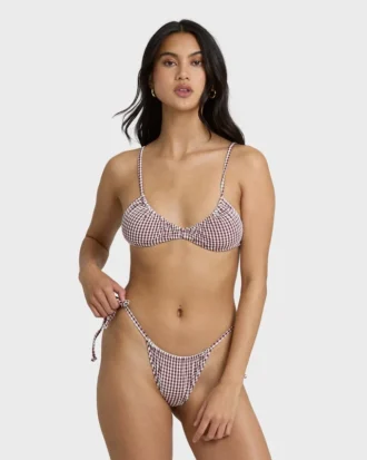 Mini Wave Check Teagan Bralette Bikini-Oberteil