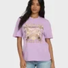 Reach High Kurzarm-Strick-T-Shirt mit Grafik