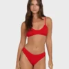 Rising Tide Ruched V Bralette Bikini-Oberteil