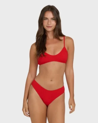 Rising Tide Ruched V Bralette Bikini-Oberteil