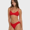 Rising Tide Ruched V Bralette Bikini-Oberteil
