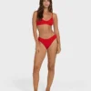 Rising Tide Ruched V Bralette Bikini-Oberteil