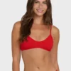 Rising Tide Ruched V Bralette Bikini-Oberteil