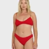 Rising Tide Ruched V Bralette Bikini-Oberteil