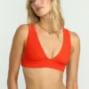 Rotes Aloha-Plunge-Bikinioberteil
