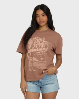 Sand to Surf Kurzarm-Strick-T-Shirt mit Grafik
