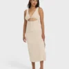 Slides Midi-Strickkleid