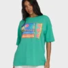 Summer Heat Kurzarm-Strick-T-Shirt mit Grafikdruck