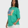 Summer Heat Kurzarm-Strick-T-Shirt mit Grafikdruck