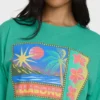 Summer Heat Kurzarm-Strick-T-Shirt mit Grafikdruck