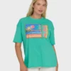 Summer Heat Kurzarm-Strick-T-Shirt mit Grafikdruck