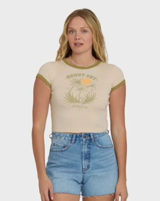 Sunny Out Kurzarm-Baumwoll-T-Shirt
