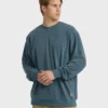 Sweatshirt mit Rundhalsausschnitt und Flamm-Effekt Sweatshirt mit Rundhalsausschnitt und Flamm-Effekt