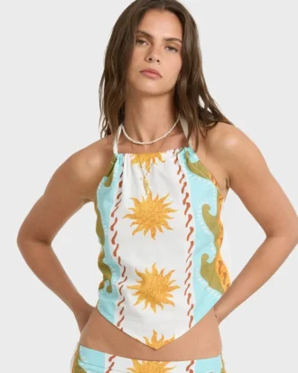 Tides Calling Gewebtes Neckholder-Oberteil