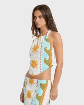 Tides Calling Gewebtes Neckholder-Oberteil