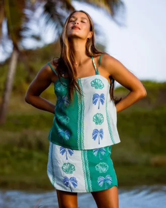 Rock mit Wave-Washed-Print