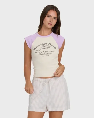 Wanderer Shorts aus gewebtem Stoff mit lila Streifen
