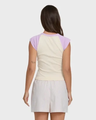 Wanderer Shorts aus gewebtem Stoff mit lila Streifen