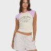 Wanderer Shorts aus gewebtem Stoff mit lila Streifen Wanderer Shorts aus gewebtem Stoff mit lila Streifen